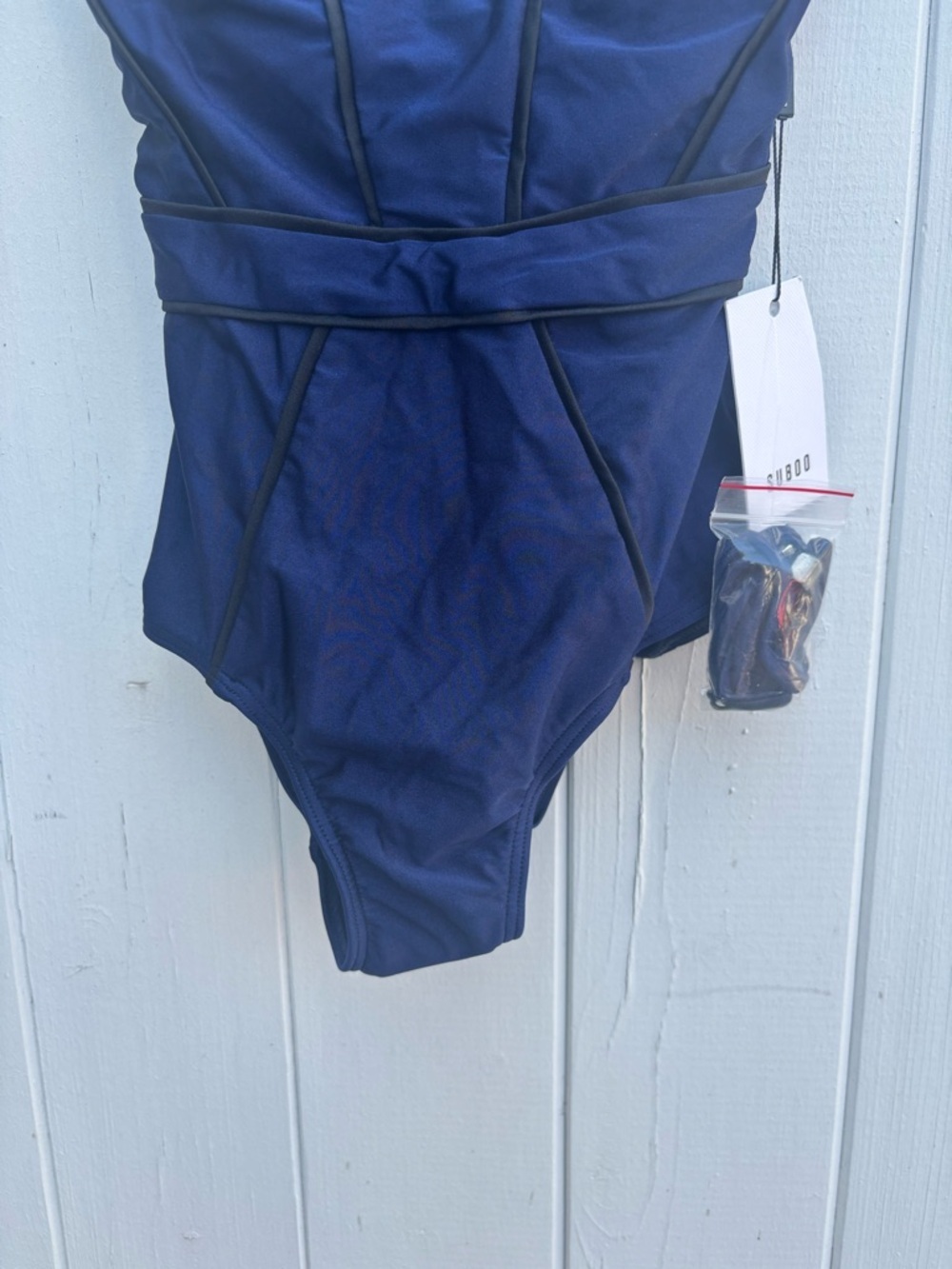 Suboo Navy and Black Paneled One Piece Swimsuit NWT size 0 - Picture 4 of 8